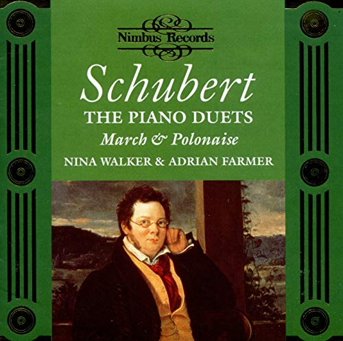 CD cover for Schubert’s “The Piano Duets, Vol. 2” featuring a portrait.