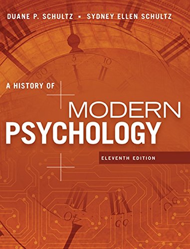 Book cover: "A History of Modern Psychology," eleventh edition, orange background.