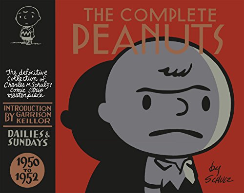 Book cover: "The Complete Peanuts 1950-1952" featuring a close-up of Charlie Brown.