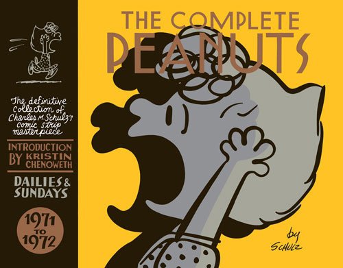 Book cover: "The Complete Peanuts 1971-1972" featuring Lucy van Pelt.