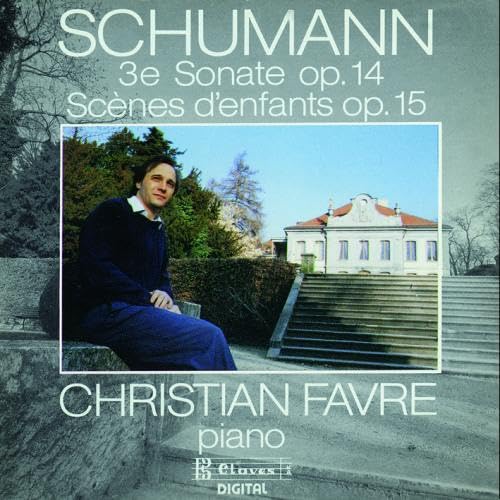 CD cover featuring pianist Christian Favre and a stately building.