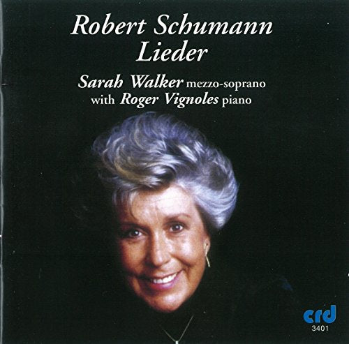 CD cover featuring portrait of Sarah Walker, mezzo-soprano, singing Schumann’s Lieder.