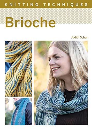 Book cover featuring brioche knitting techniques, models, and textured patterns.