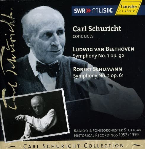 CD cover featuring conductor Carl Schuricht and composers Beethoven & Schumann.
