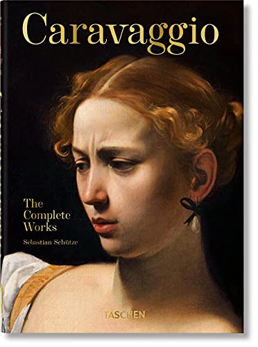 Book cover featuring a Caravaggio painting of a woman with golden text on black.