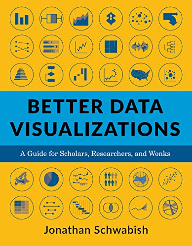 Book cover with data visualization icons and bold blue title text.