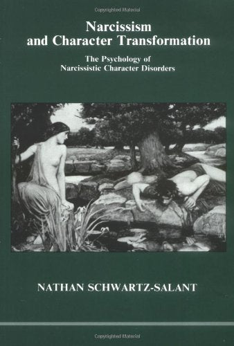 Book cover with title "Narcissism and Character Transformation" and classical artwork.