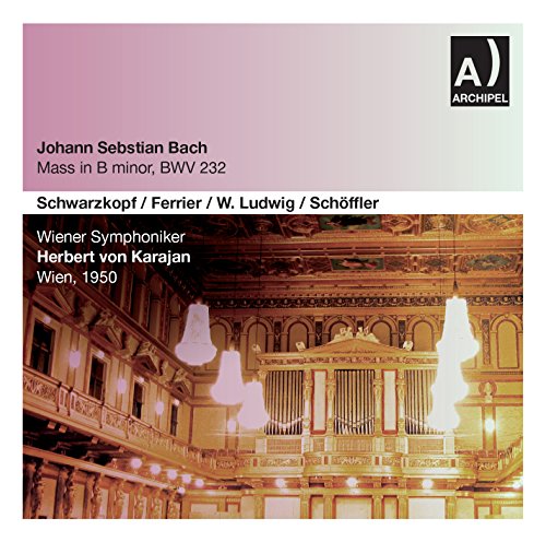 CD cover for Bach's Mass in B Minor featuring an ornate concert hall interior.