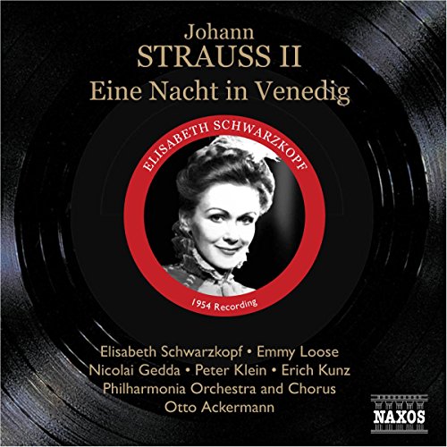 CD cover for Johann Strauss II’s “Eine Nacht in Venedig” featuring Elisabeth Schwarzkopf.