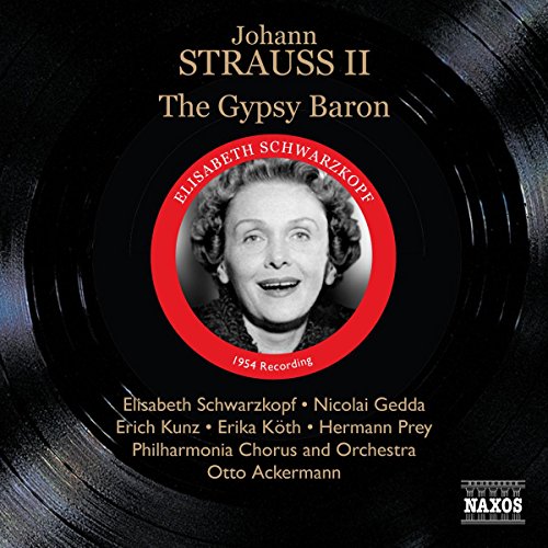 CD cover for "The Gypsy Baron" featuring Elisabeth Schwarzkopf’s portrait.
