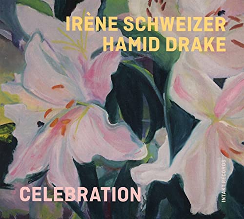 CD cover with pale pink lilies against dark green leaves and text overlay.