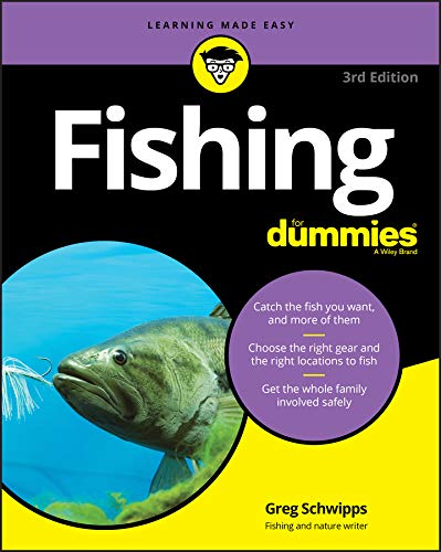 Book cover: "Fishing for Dummies" with a large fish illustration.