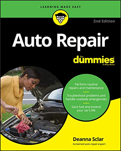 Book cover for Auto Repair For Dummies, 2nd Edition, featuring a person working on cars.