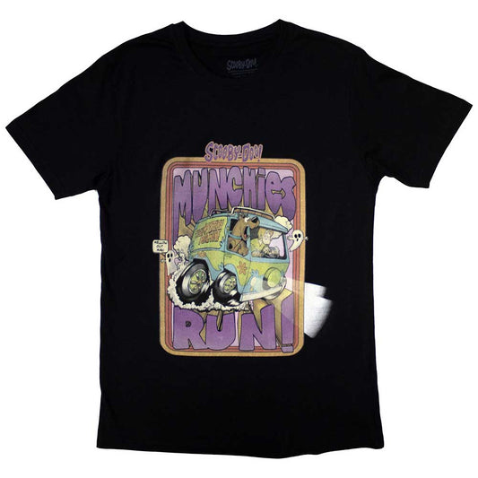 Scooby Doo t-shirt, small size, featuring a colorful "Munchies Run" design.