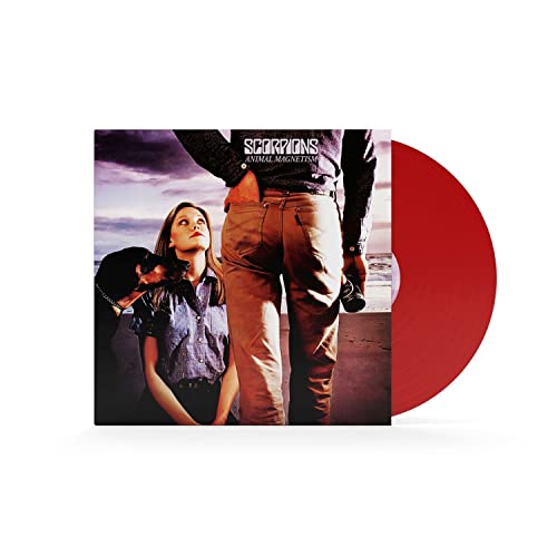 Scorpions’ “Animal Magnetism” vinyl record with red disc and cover art.