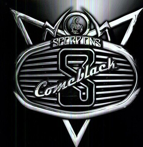 Scorpions “Comeblack” vinyl record cover with silver logo on black background.