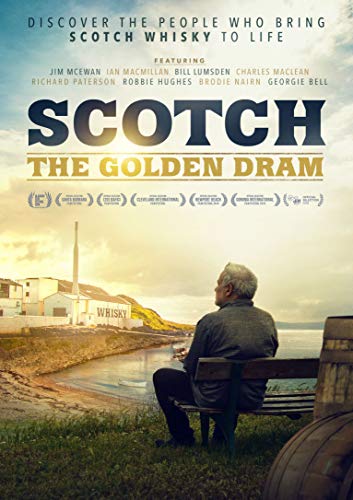 DVD cover art showing a man sitting on a bench overlooking a coastal distillery.