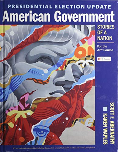 Textbook cover: “American Government” with abstract portrait and title text.