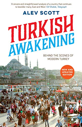 Book cover with title “Turkish Awakening” and a busy Istanbul street scene.