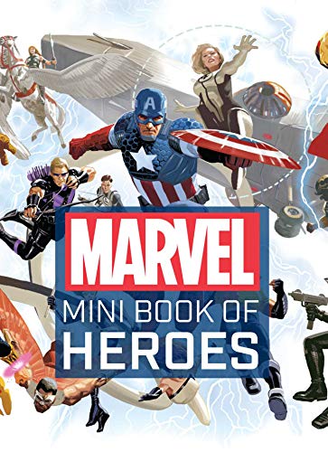 Marvel heroes including Captain America on a small book cover.