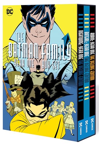 Box set featuring Batman, Robin, and other characters from DC Comics.