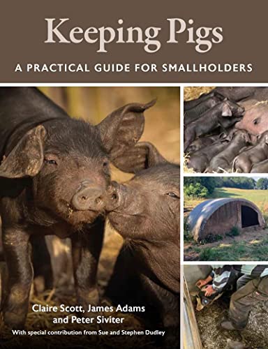 Book cover: "Keeping Pigs" with images of pigs and a pig shelter.