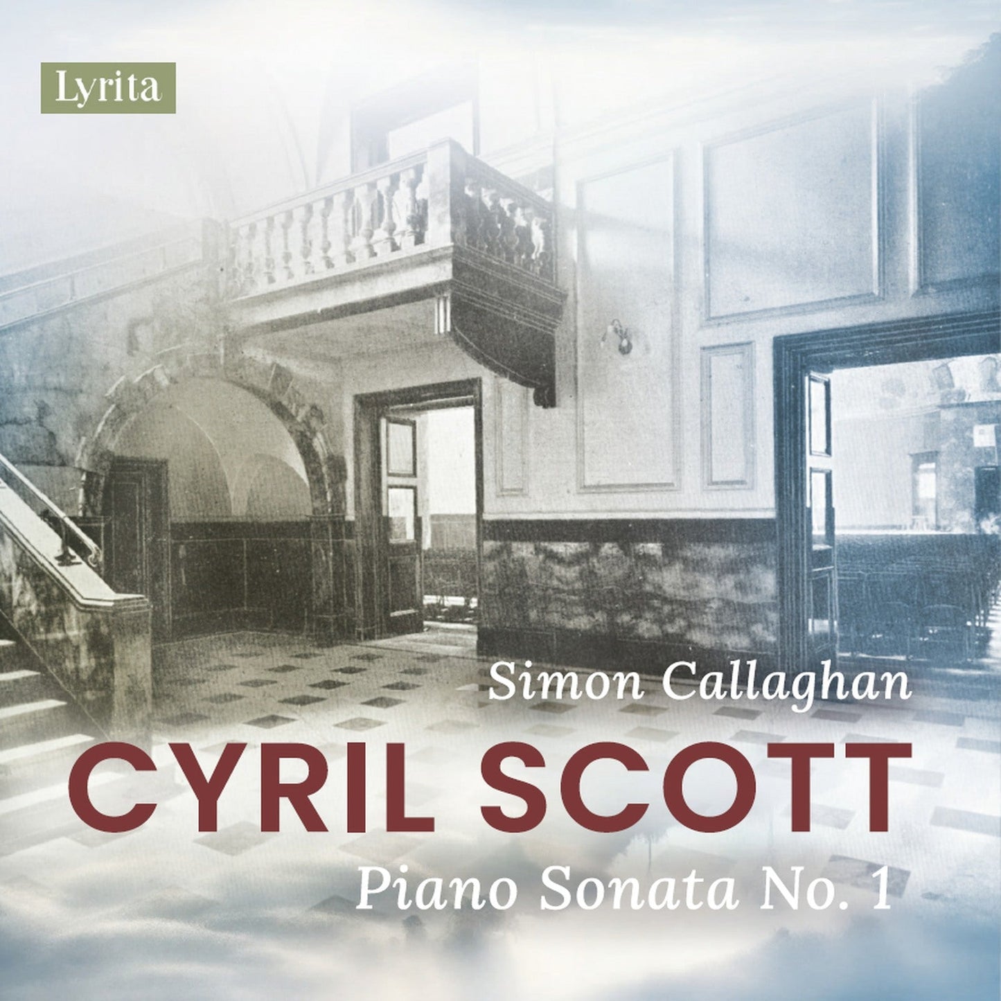 CD cover with a monochrome image of a stone staircase and building.