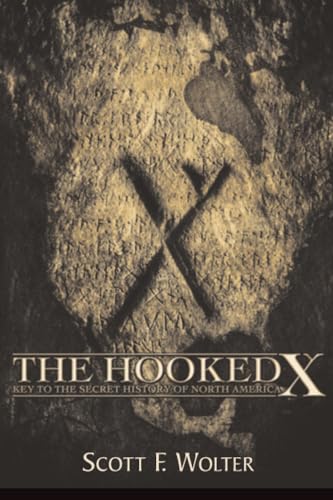 Book cover with a large, dark “X” over a textured, stone-like background.