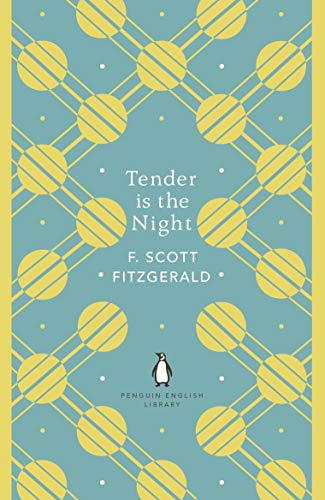 "Tender is the Night" book cover with yellow pattern on blue background.