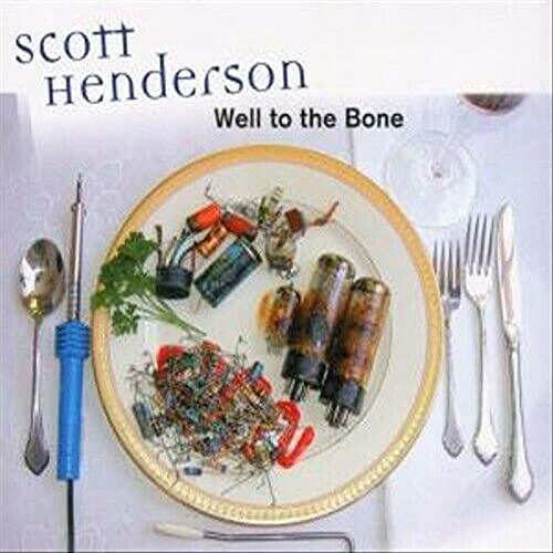 CD cover for Scott Henderson’s “Well To The Bone” with electronics and cutlery.