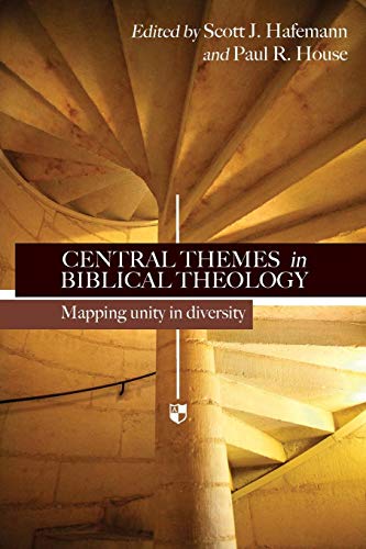 Book cover with a spiral staircase and text: "Central Themes in Biblical Theology".