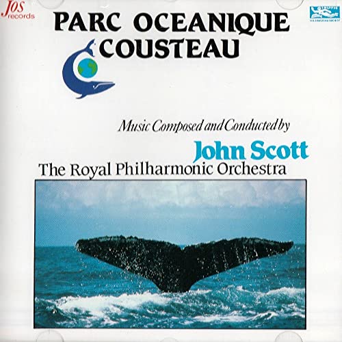 CD cover for "Parc Oceanique Cousteau" featuring a whale tail and dolphin.