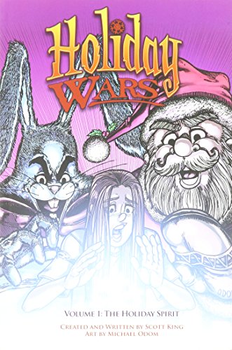 Comic book cover featuring Santa, a rabbit, and a woman in purple hues.