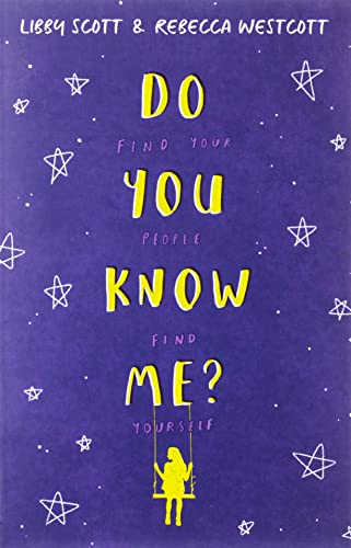 Book cover: purple background with yellow text and a child on a swing.