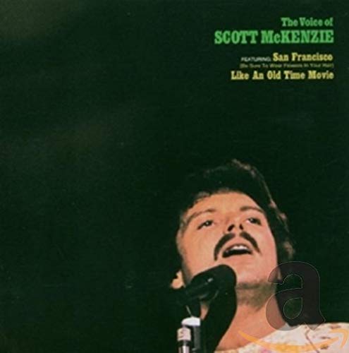 Scott McKenzie album cover featuring a portrait of the singer at a microphone.