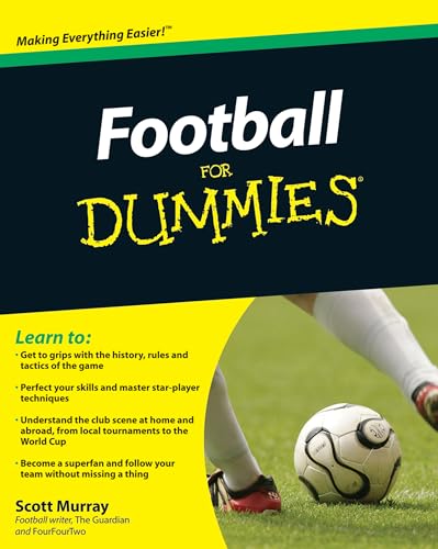 Book cover: "Football For Dummies" with a soccer ball and legs.