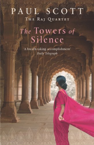 A woman in a pink sari walks through a stone colonnade on a book cover.