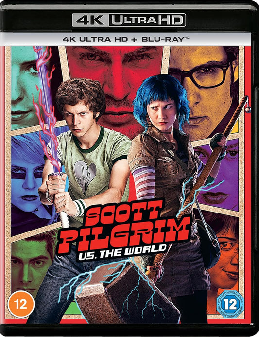Scott Pilgrim Vs. The World" 4K UHD Blu-ray cover with character collage.