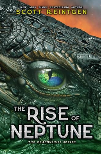 Close-up of a dragon's green eye with textured scales on a book cover.