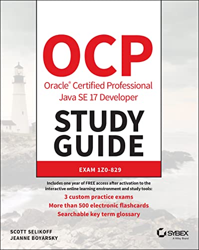 OCP Java SE 17 Developer Study Guide book cover, red and white.