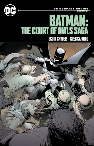 Batman fights a group of attackers on the cover of a DC graphic novel.