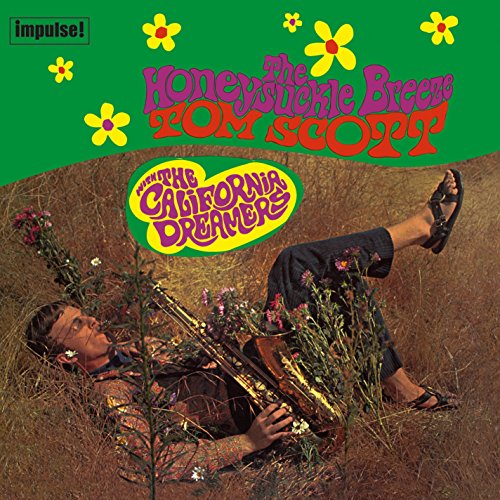 Album cover: man with saxophone, floral design, and band name "The California Dreamers.
