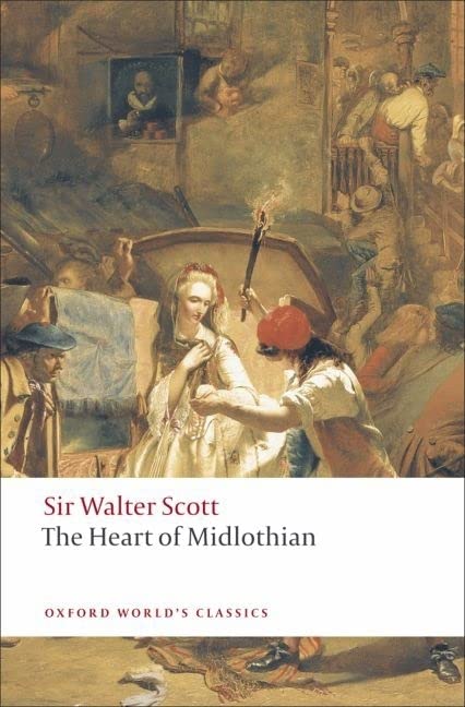 Book cover: “The Heart of Midlothian” with a painting of a crowded scene.