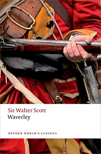 Book cover: "Waverley" by Sir Walter Scott, featuring a historical soldier.