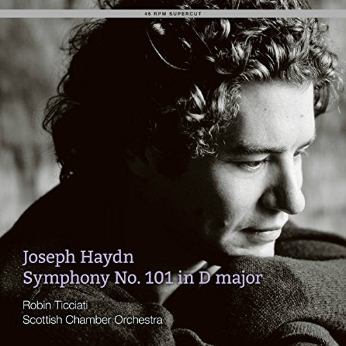Vinyl record cover featuring a black and white portrait of Robin Ticciati.
