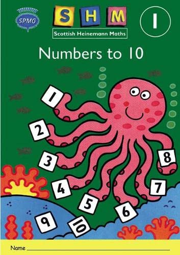 Green cover with cartoon octopus holding numbered cards, "Numbers to 10".