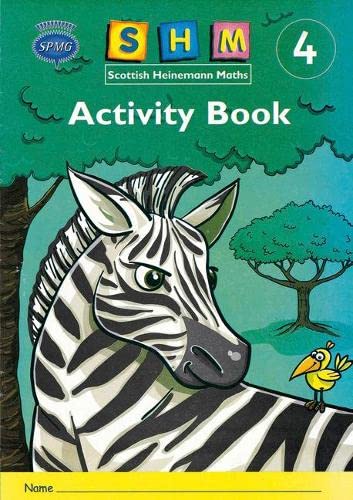 Scottish Heinemann Maths 4 Activity Book cover with zebra and bird.