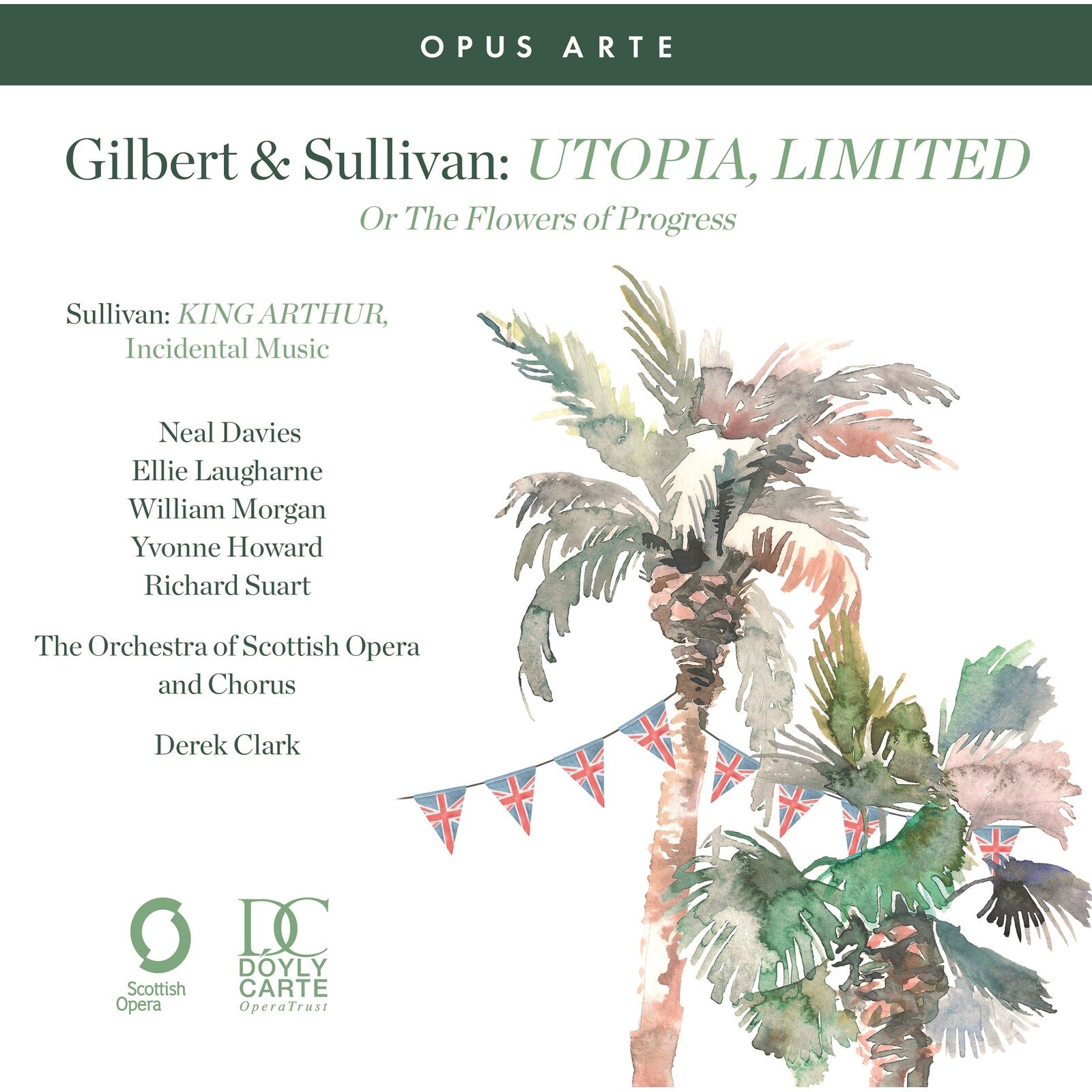 CD cover for Scottish Opera’s “Utopia, Limited” with painted tropical plants.