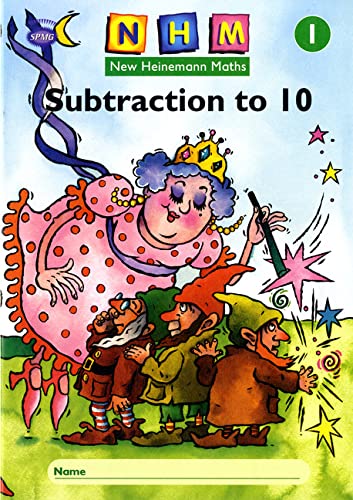 Book cover: "Subtraction to 10" with illustration of a queen and gnomes.