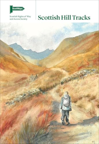 Book cover depicting a watercolor painting of a hiker in Scottish hills.